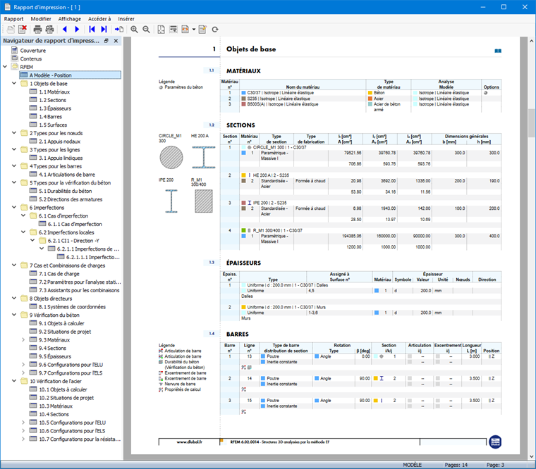 Aperçu avant impression dans le rapport d’impression