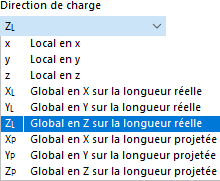Sélection de la direction de charge