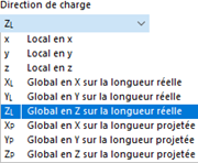 Sélection de la direction de charge
