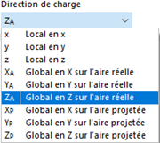 Sélection de la direction de charge