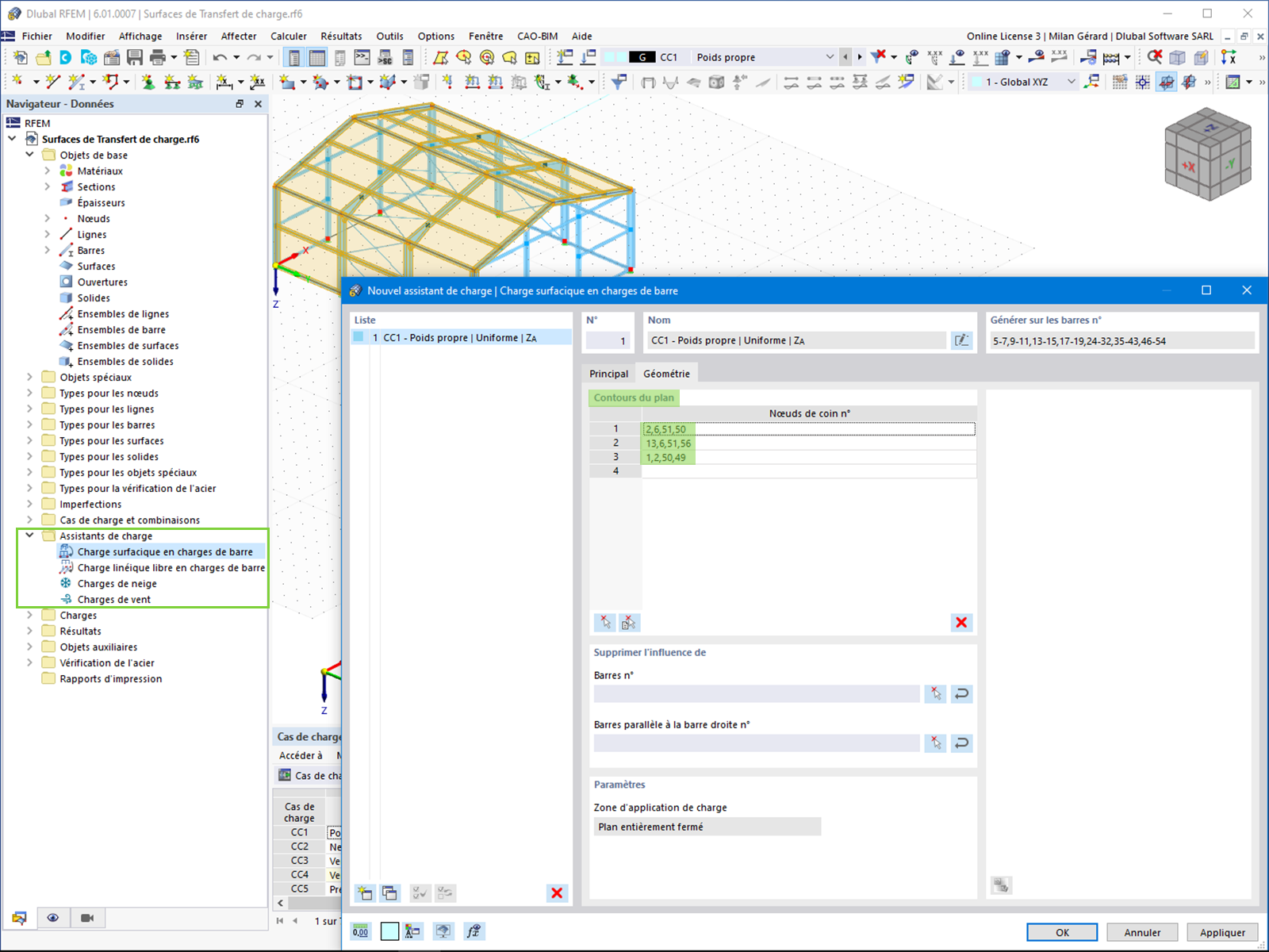 Assistants de charges dans RFEM 6