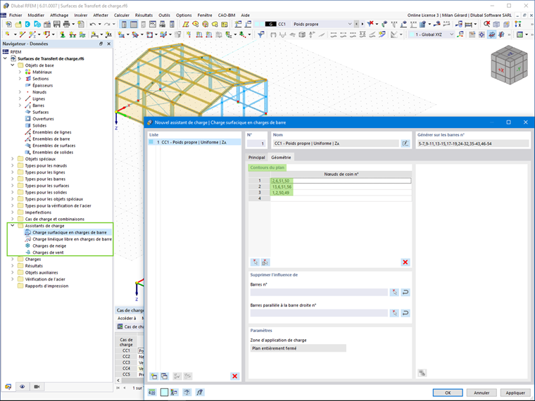 Assistants de charges dans RFEM 6