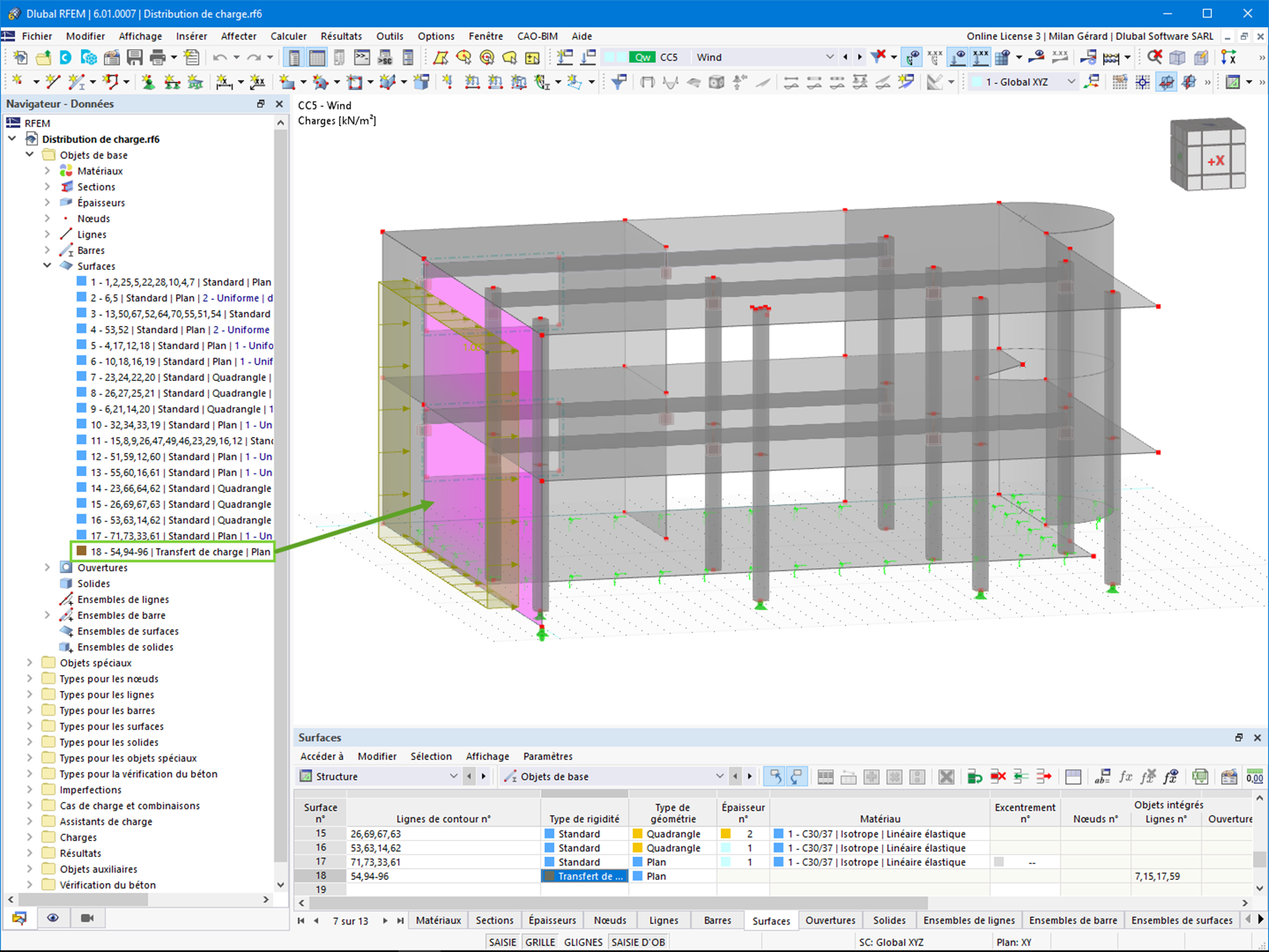 Zone de transfert de charge