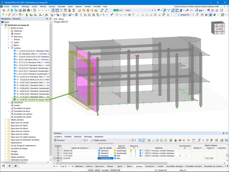 Zone de transfert de charge