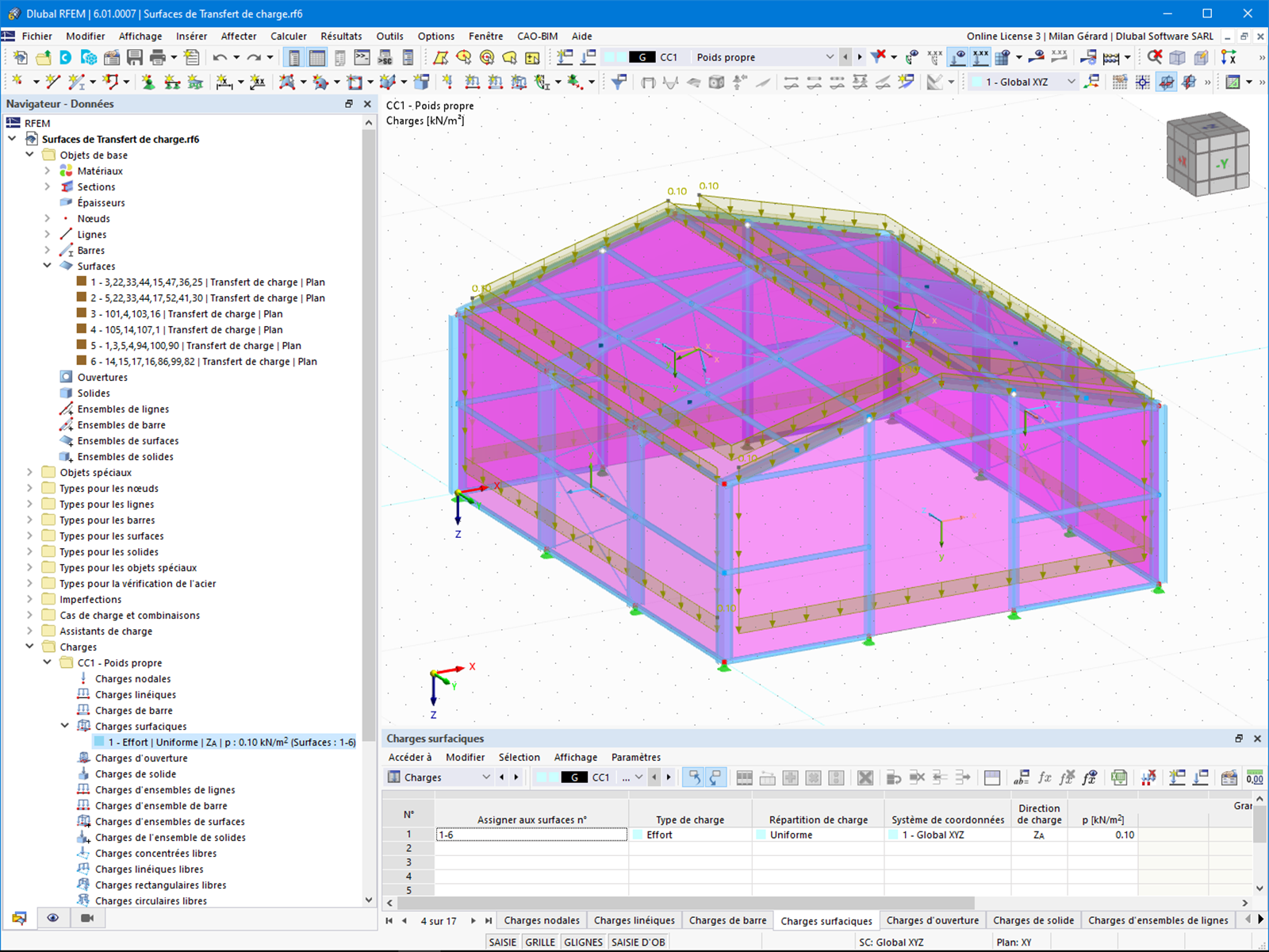 Charge surfacique via les surfaces de transfert de charge