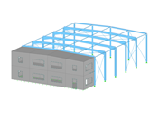 Halle en acier et structure en béton armé