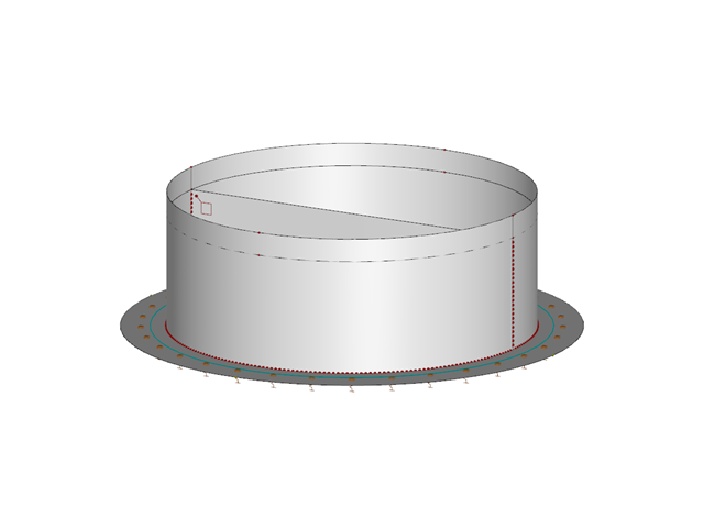 Réservoir circulaire en béton à deux compartiments