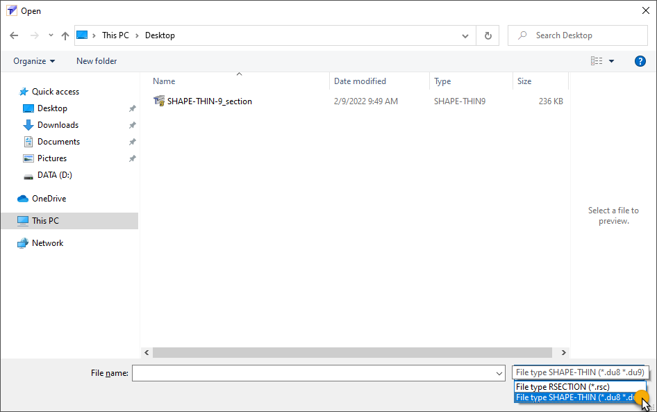 FAQ 005110 | Puis-je importer une section SHAPE-THIN dans RFEM 6 ou RSTAB 9 ?