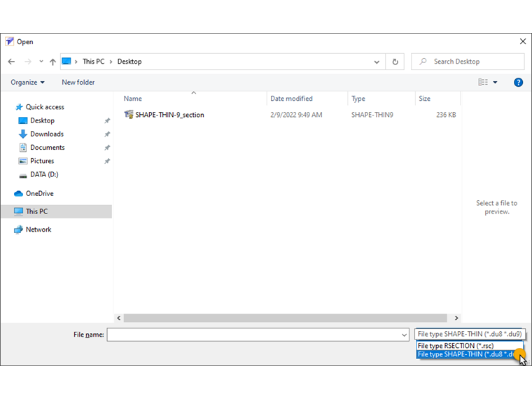 FAQ 005110 | Puis-je importer une section SHAPE-THIN dans RFEM 6 ou RSTAB 9 ?