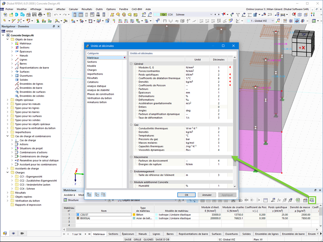 Contrôle des unités organisées sous forme de tableaux
