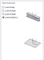 Axes de barre et axes de surface