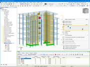 Informations graphiques et tabulaires sur les étages du bâtiment