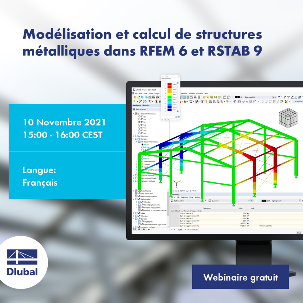 Modélisation et calcul de structures métalliques dans RFEM 6 et RSTAB 9