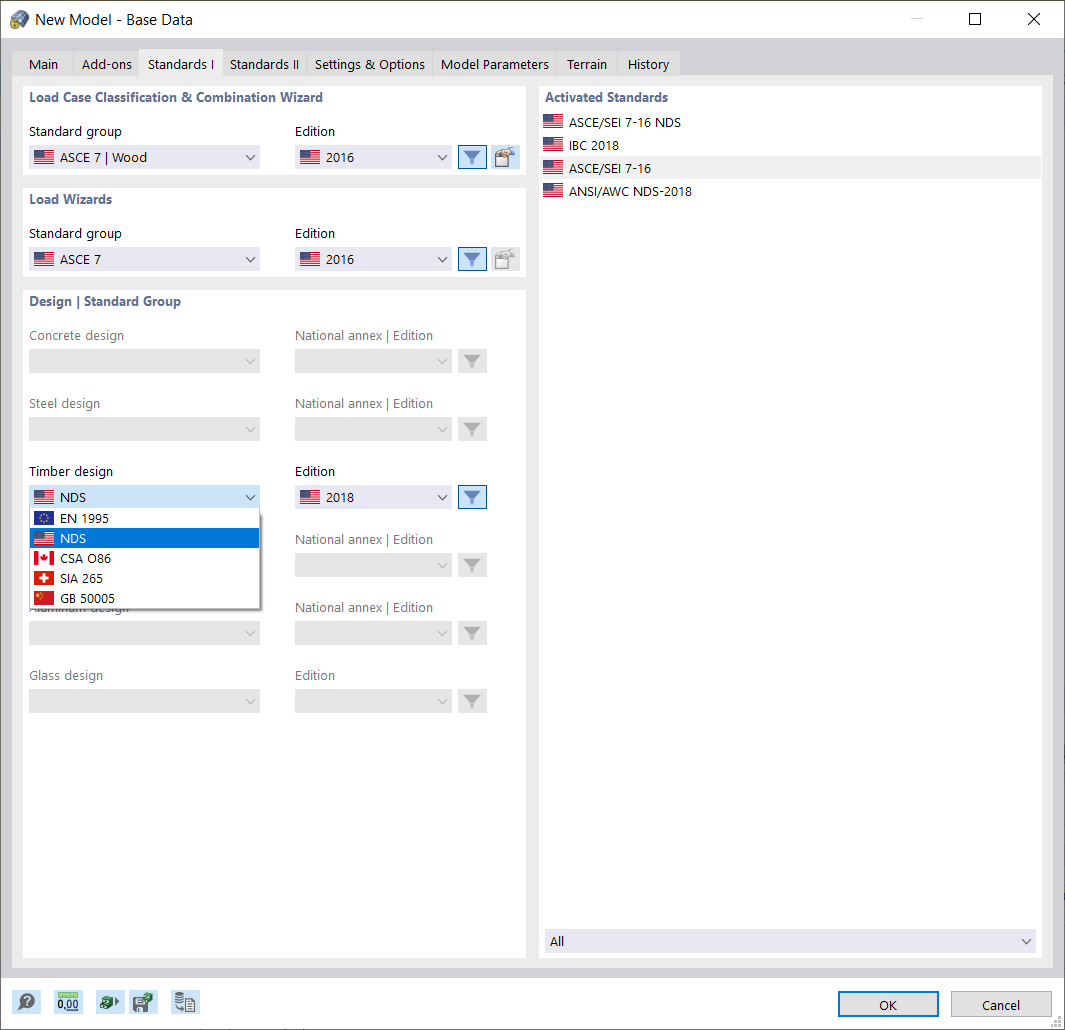 Sélection de la norme pour la vérification du bois