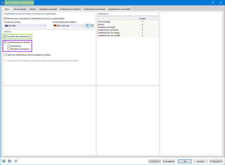 Assistant de combinaisons