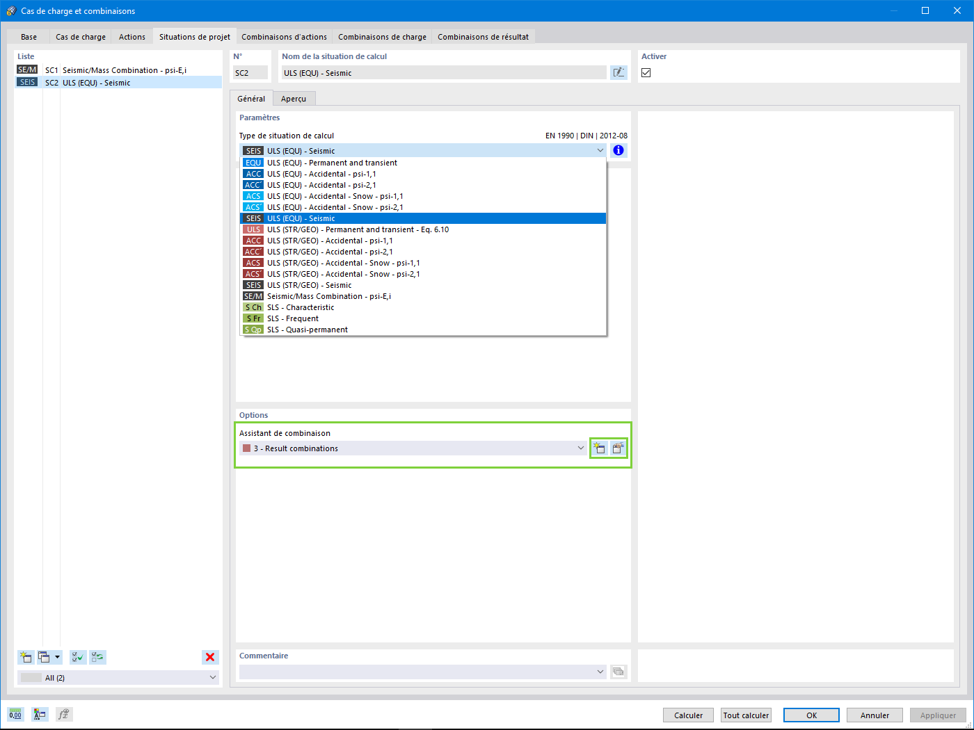 Type de situation de projet sismique