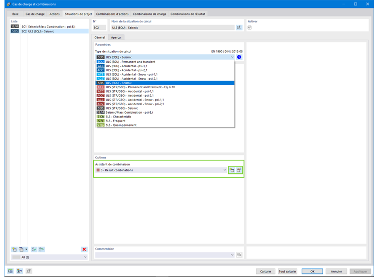 Type de situation de projet sismique
