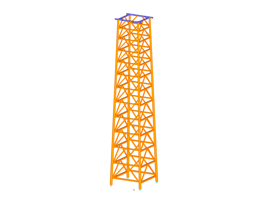 Modèle de la tour dans RFEM (© ingwh)