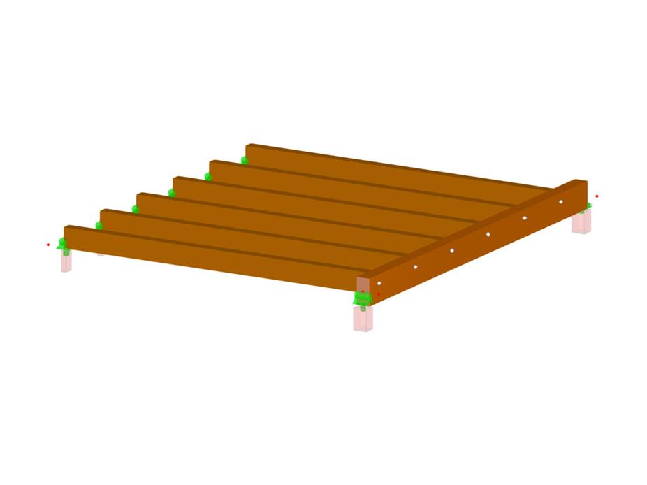 Structure en bois avec appuis de calcul