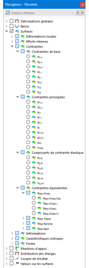 Sélection des contraintes de surfaces dans le navigateur