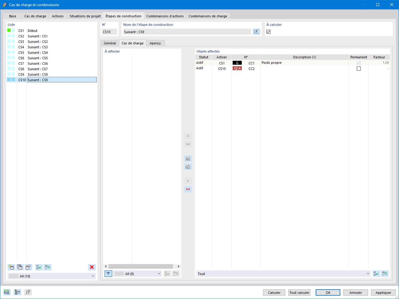 Attribution des charges dans les phases de construction
