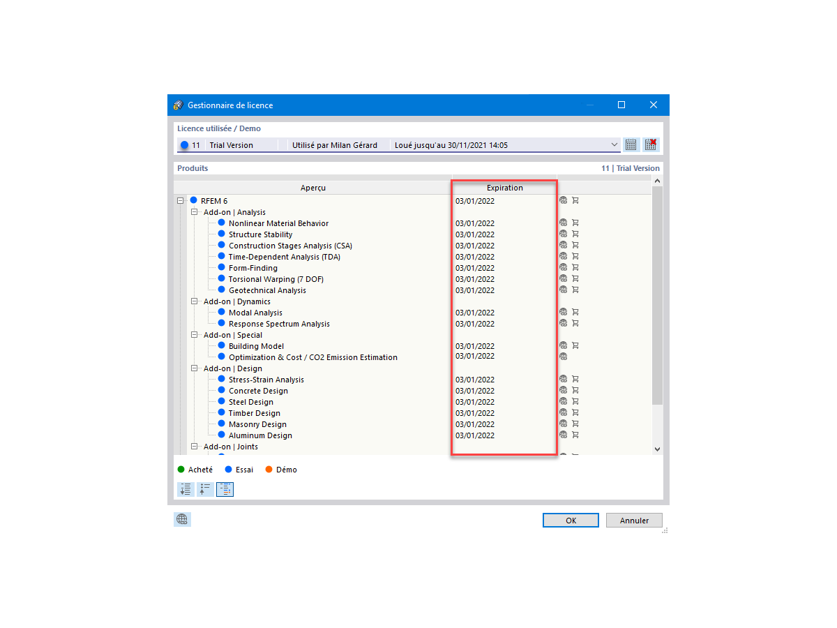 FAQ 005135 | La période d'essai de ma version d'essai de RFEM 6/RSTAB 9 a malheureusement déjà expiré. Comment puis-je continuer à tester de nouvelles solutions Dlubal ?
