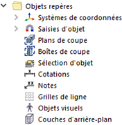 Objets repère dans le navigateur