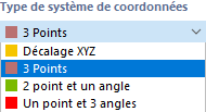 Sélection du type de système de coordonnées