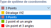 Sélection du type de système de coordonnées