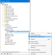 Activer et désactiver le plan de coupe via le menu contextuel