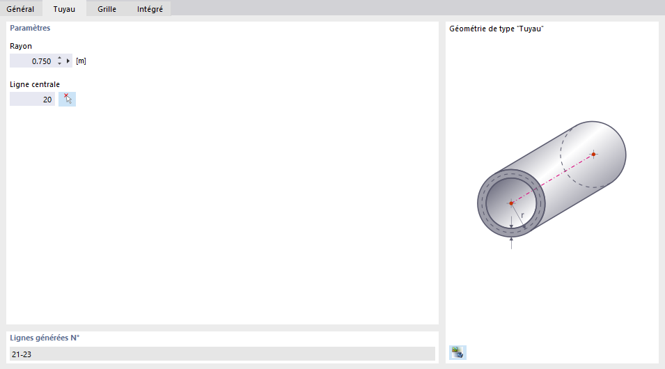 Définition d’une surface de type tuyau
