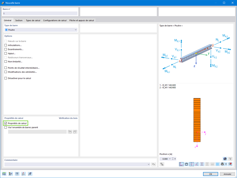 Case à cocher pour les propriétés de conception