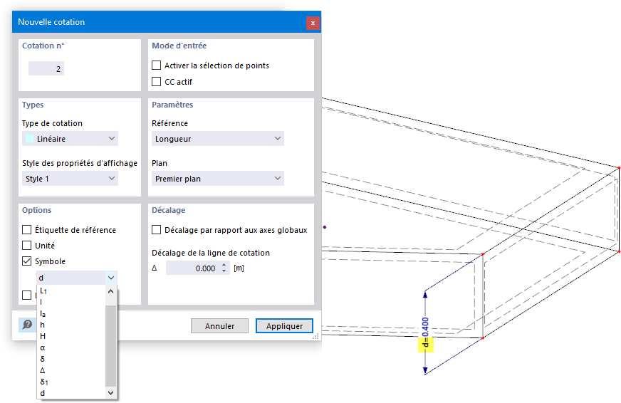 Utiliser la cotation avec un symbole