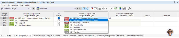 Attribution du type de situation de projet pour la vérification de l’aluminium selon l’EN 1999