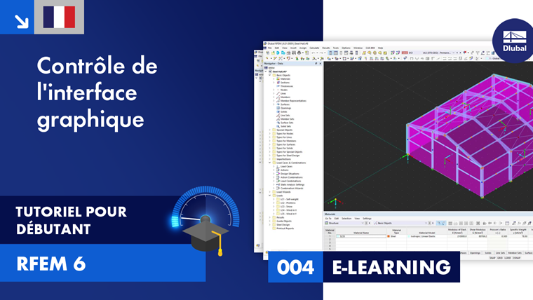 Partie d'un didacticiel e-learning sur le contrôle et l’utilisation de l’interface graphique.