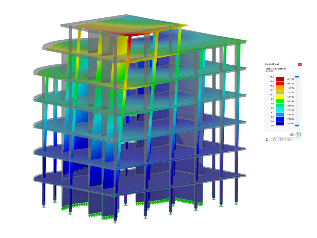 Analyse modulaire résultante d'une structure en béton armé