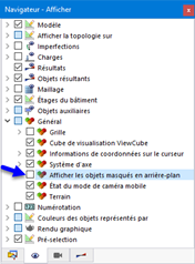Masquage des objets inactifs