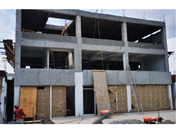 Chantier du centre médical (© SIE.istmo Servicio de Ingeniería Estructural)