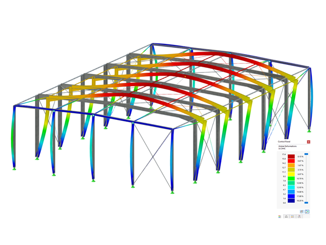 Analyse de stabilité de la structure en acier résultante