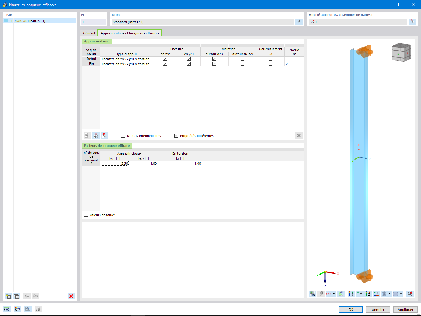Appuis nodaux et facteurs de longueur efficace