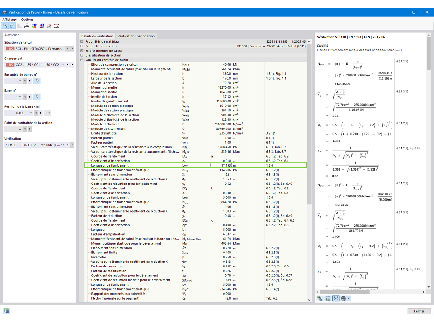 Détails de vérification