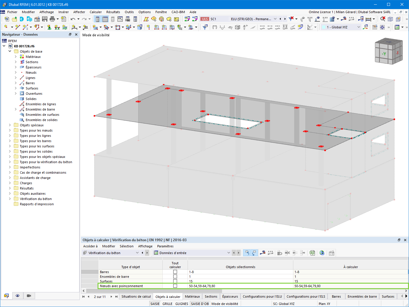 Sélection des nœuds de poinçonnement à l’aide de tableaux
