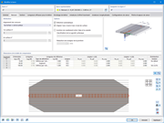 Définissez des largeurs de semelle individuelles pour les nervures en T par segments. Intégration de l’armature surfacique.