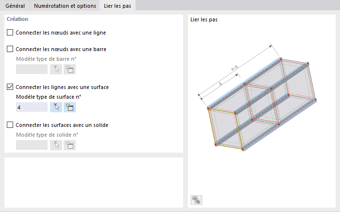 Créer des surfaces entre l’original et les copies