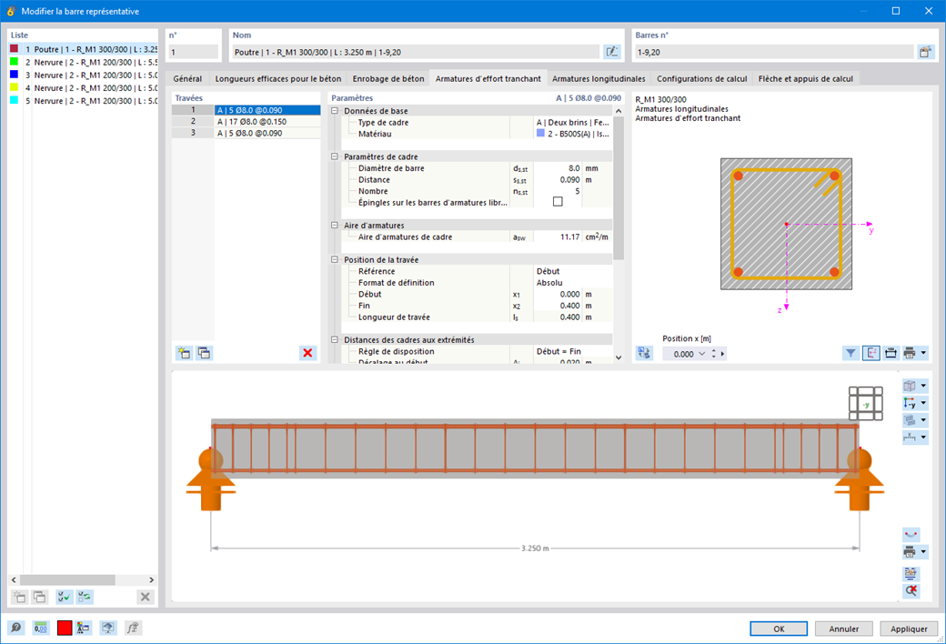 Espacement réduit des cadres au niveau du pied et de la tête de poteau