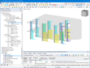 Visualisation de l'utilisation de section des poteaux en béton dans le cadre du processus de calcul de RFEM.