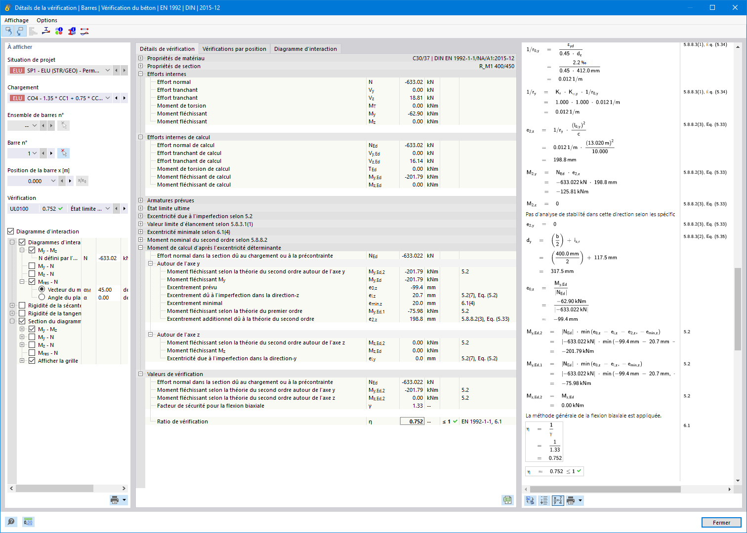 Détails de calcul pour l'analyse de stabilité