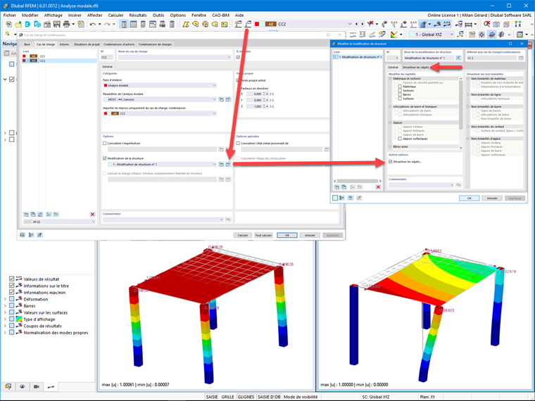 FAQ 005161 | Comment puis-je analyser l'échec d'un objet, par exemple un poteau, dans mon analyse modale ?