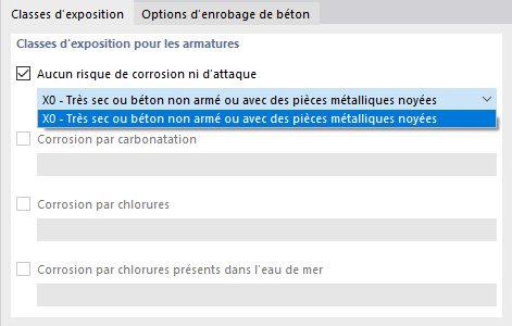 Classe d’exposition X0 : Aucun risque de corrosion ni d’attaque