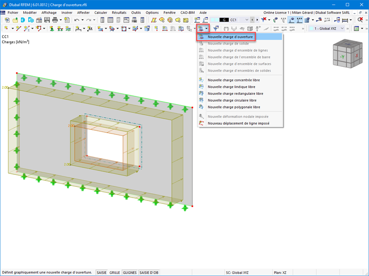 FAQ 005163 | Comment des ouvertures de surfaces peuvent-elles être soumises à une charge ?